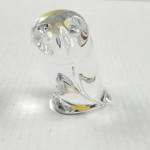 Vintage Lead Crystal Paperweight Owl figurine